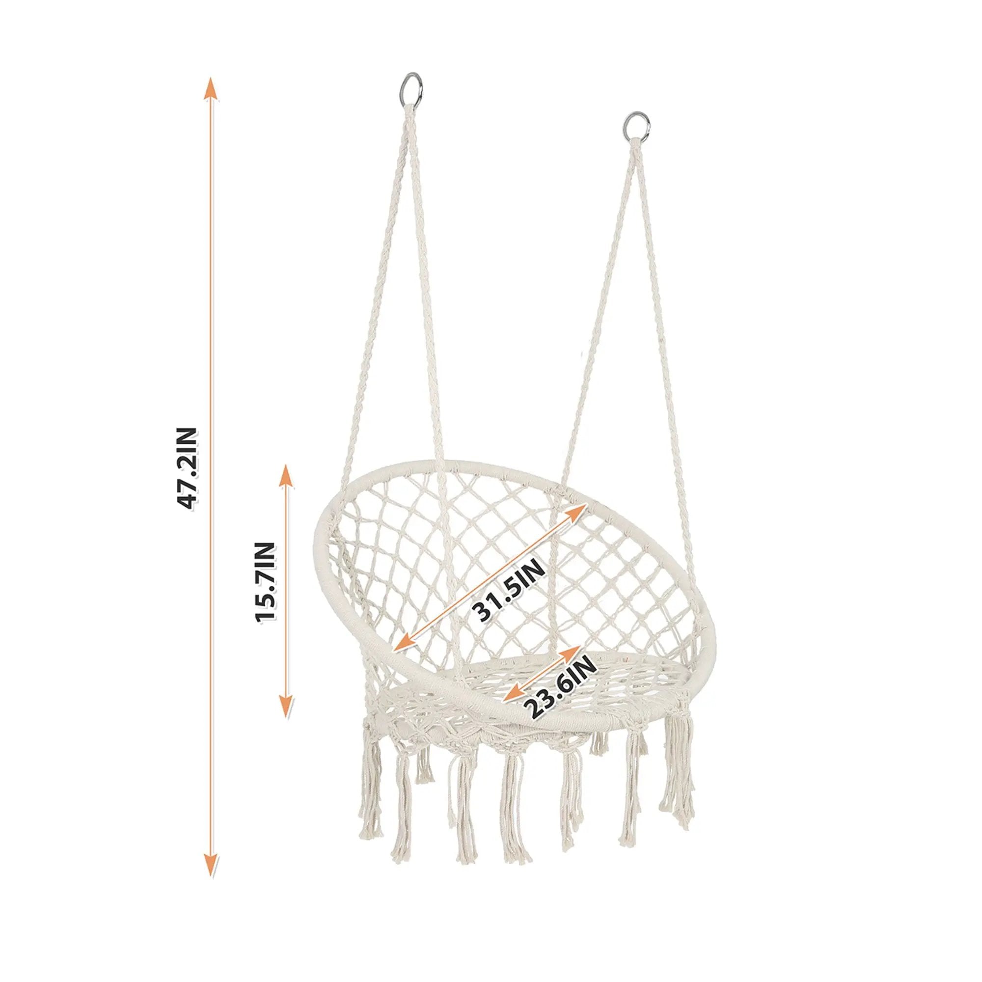 Macrame Hanging Hammock Chair, Rope Swing For Indoor And Outdoor Use by HouseOfZazla