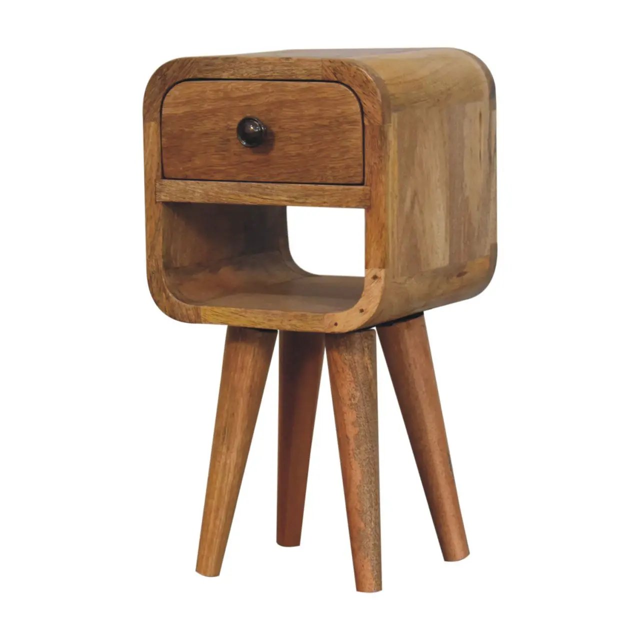 Mini California Curved Nightstand Wth Lower Slot by Unique Piece Furniture