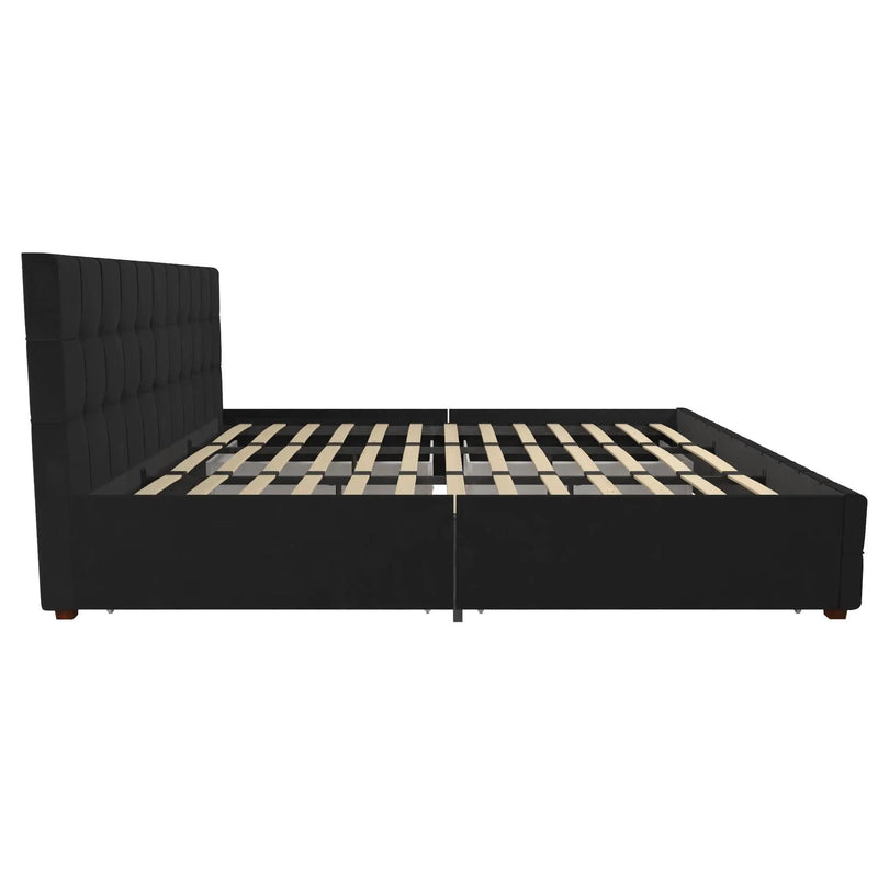 King Upholstered Bed With Storage - Black by Unique Piece Furniture