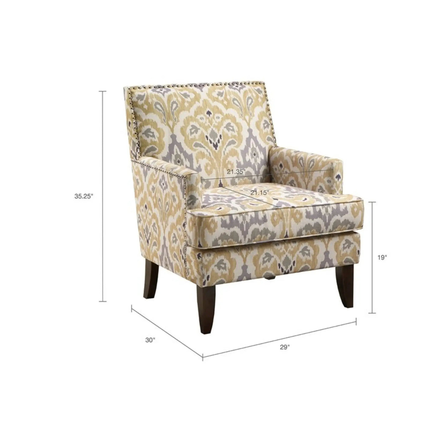 Colton - Track Arm Club Chair With Nailhead Trim by HouseOfZazla