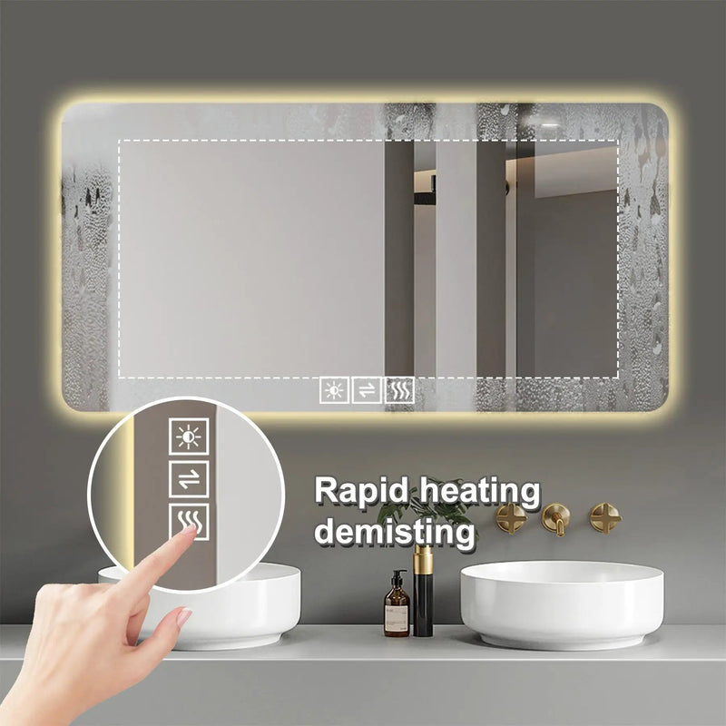 28"x60" Frameless LED Bathroom Mirror with Demist Function by HouseOfZazla