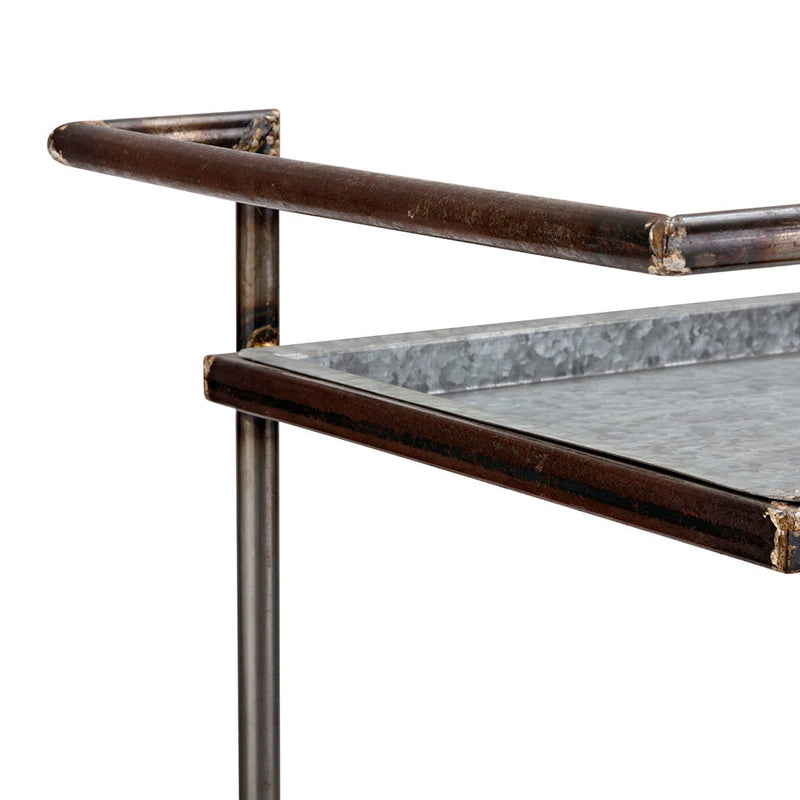 Percy Galvanized Metal Bar Cart - Gray by HouseOfZazla