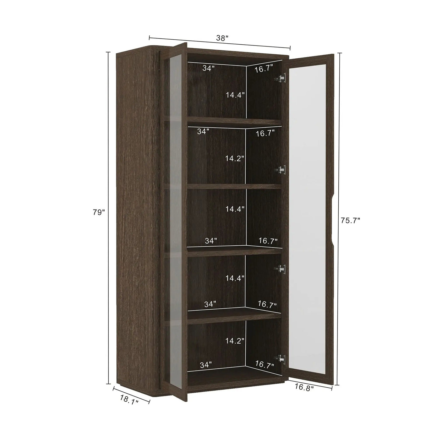 Rivington - Bookcase Cabinet With Glass Doors by HouseOfZazla