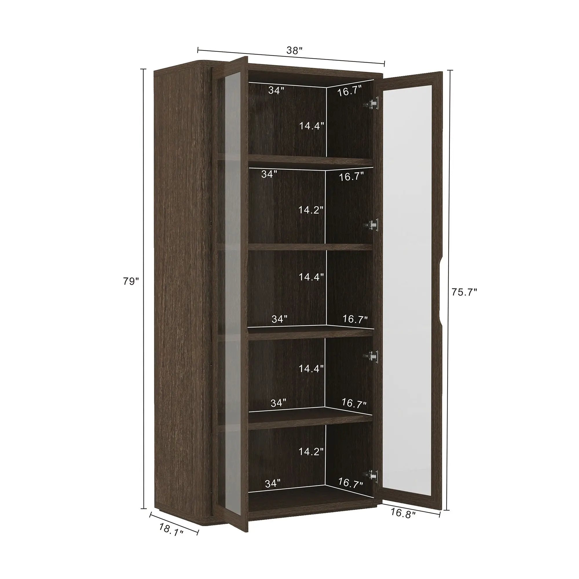 Rivington - Bookcase Cabinet With Glass Doors by HouseOfZazla