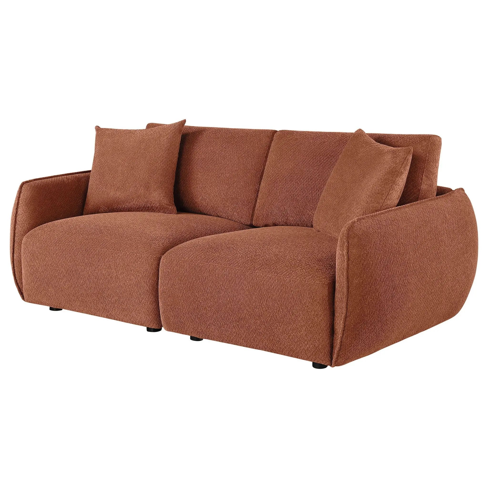 Elysia Chenille Upholstered Modular Lounge Loveseat Coral by Unique Piece Furniture