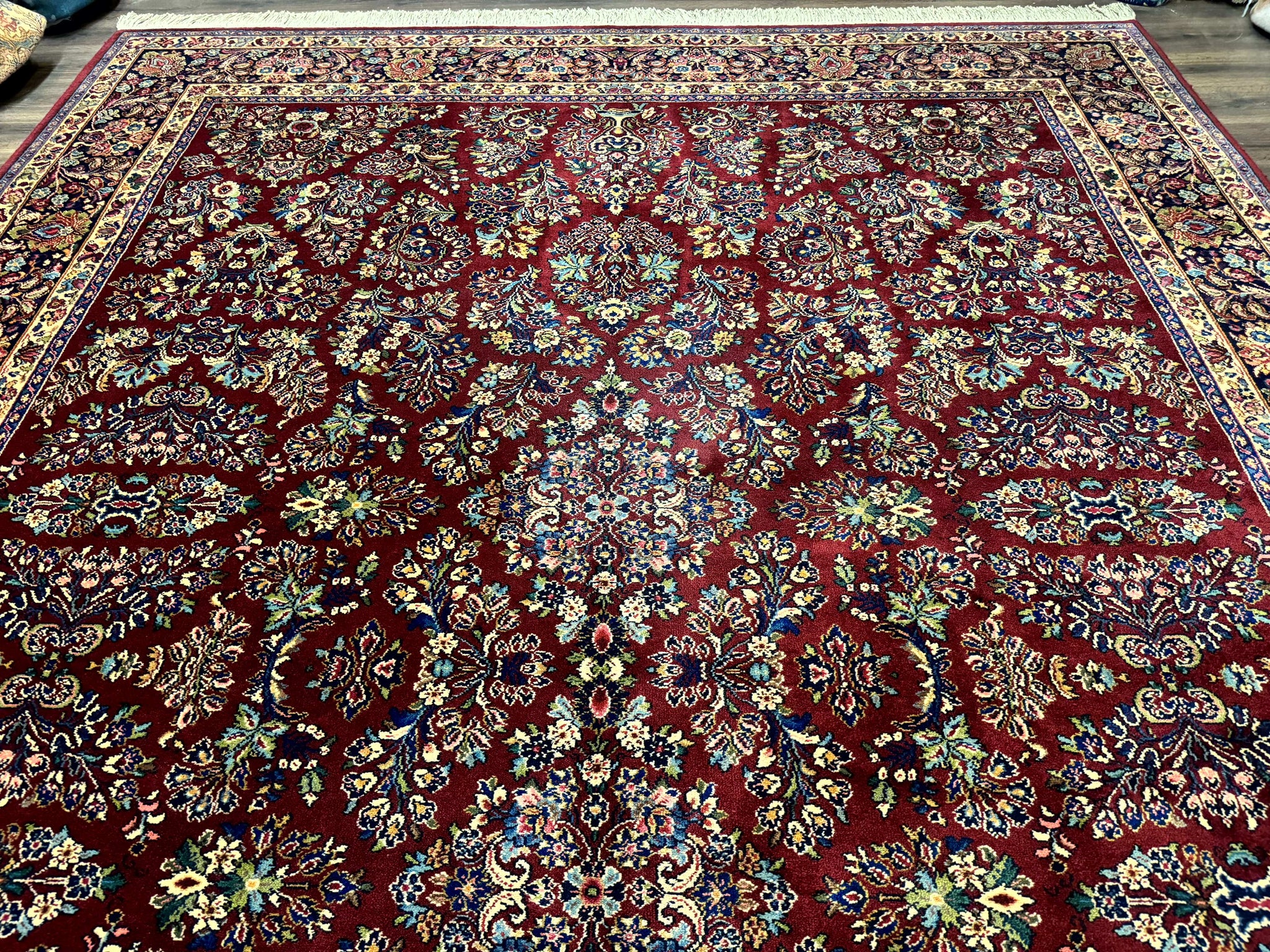 10x14 Karastan Rug Red Sarouk #785, Wool Original 700 Series by Jewel Rugs
