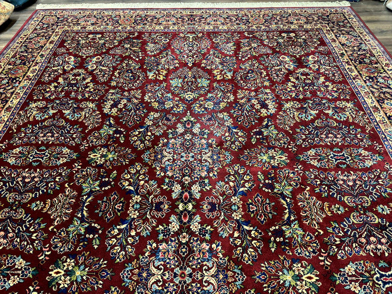 10x14 Karastan Rug Red Sarouk #785, Wool Original 700 Series by Jewel Rugs