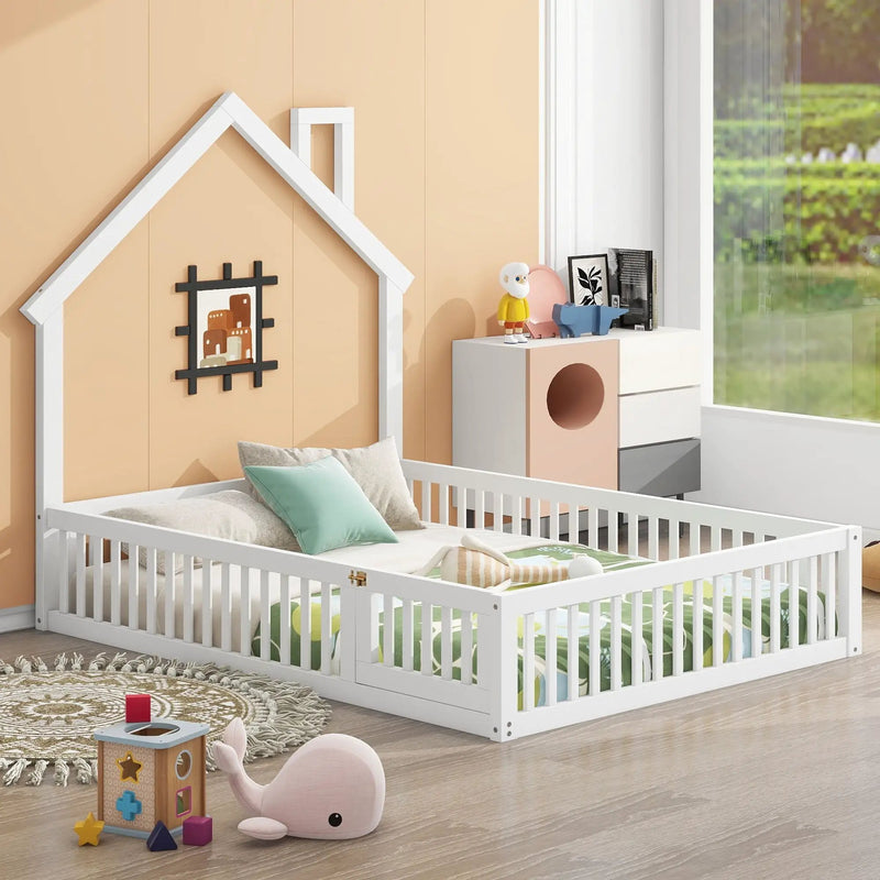 House Platform Bed With Guardrail by Unique Piece Furniture