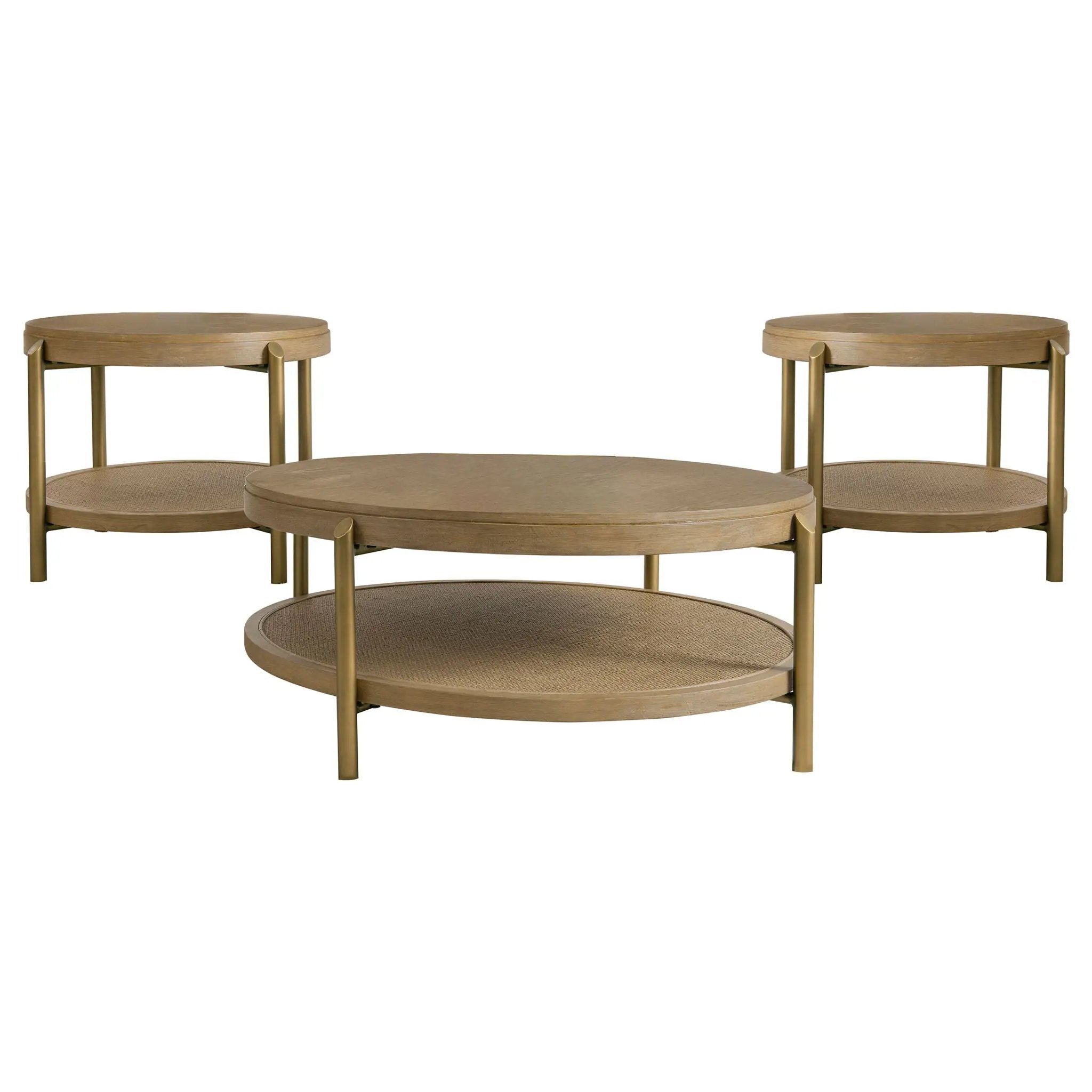 Arini 3-piece Round Coffee and End Table Set Sand Wash by Unique Piece Furniture
