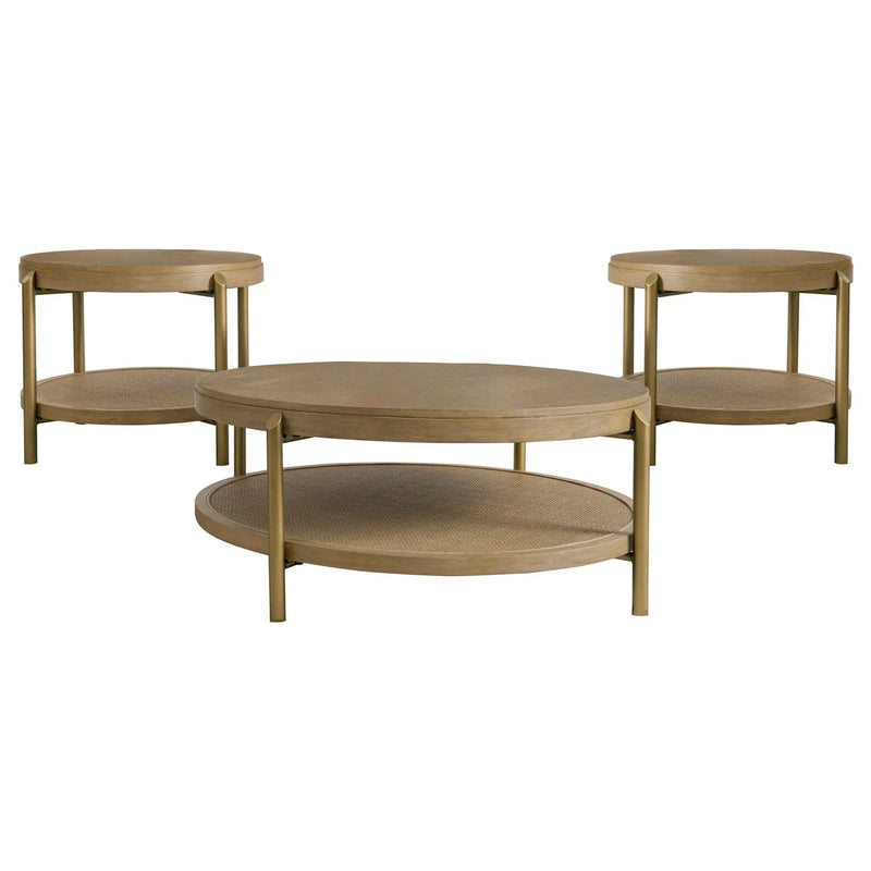 Arini 3-piece Round Coffee and End Table Set Sand Wash by Unique Piece Furniture