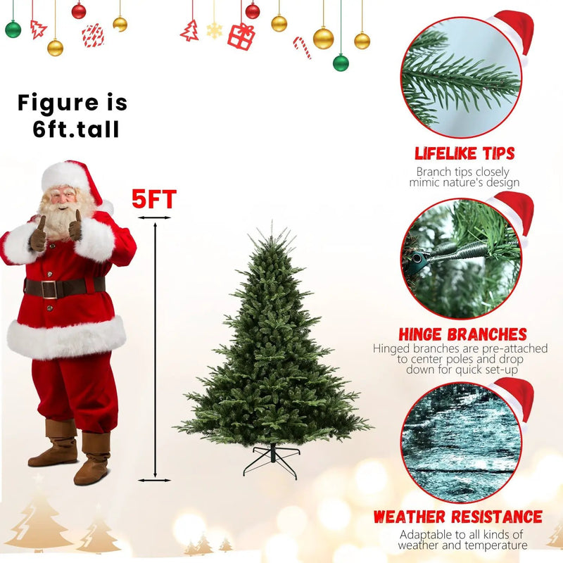 Full-Shaped 6 Ft Christmas Tree with 1673 PE/PVC Tips by HouseOfZazla