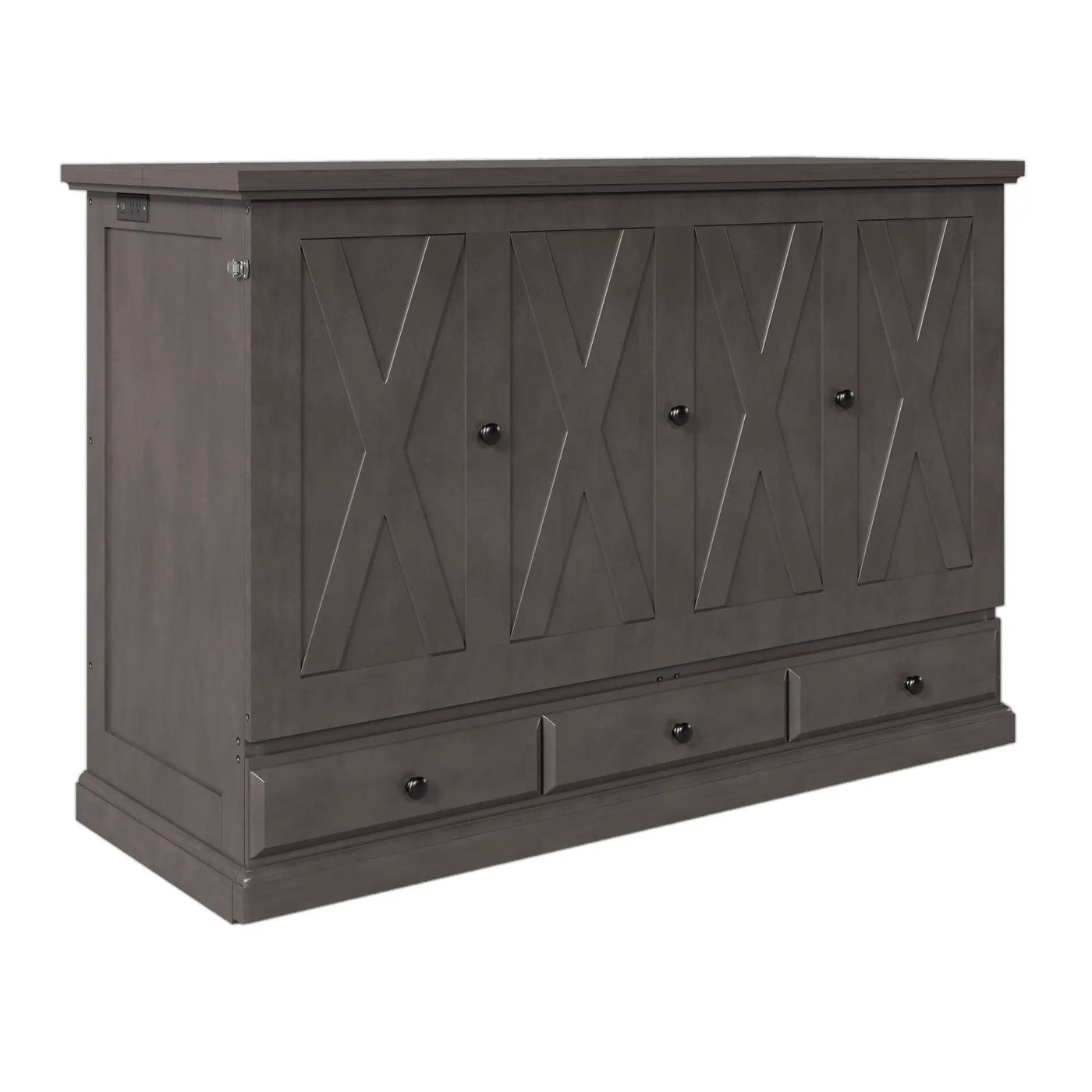 Murphy Bed Chest Cube Cabinet With Charging Station And Large Storage Drawer by HouseOfZazla