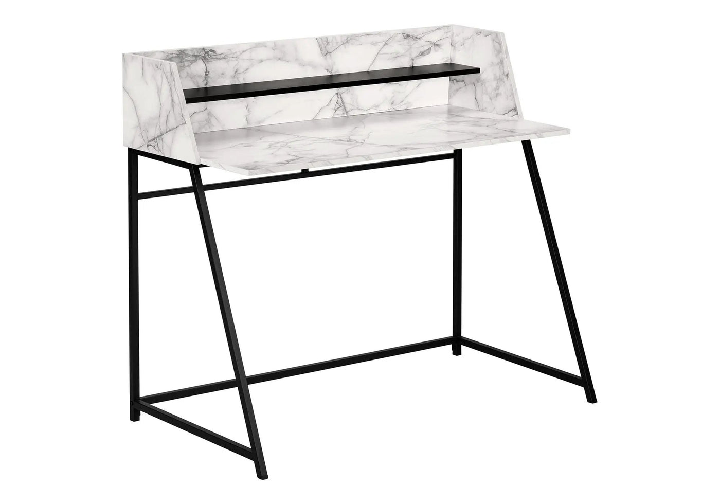 Computer Desk for Home Office Laptop with Storage Shelves, Contemporary & Modern by HouseOfZazla