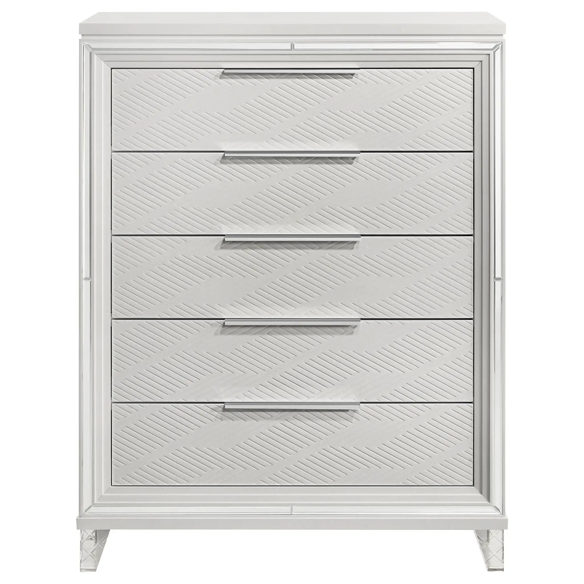 Marmore 5-drawer Bedroom Chest of Drawers White by Unique Piece Furniture