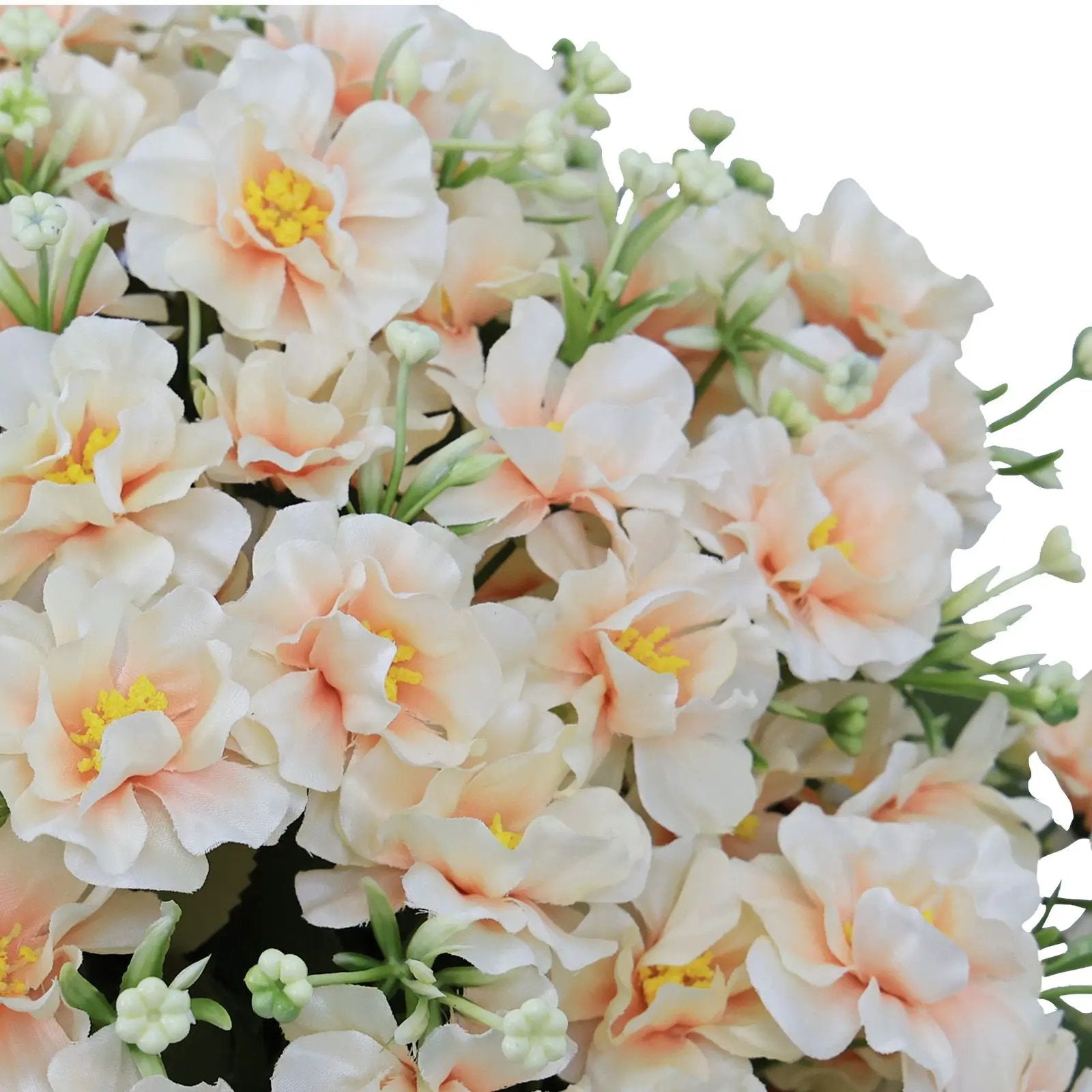 Artificial Snow Lotus Potted Plant, Artificial Floral Decor For Indoor & Outdoor Spaces - White / Pink by HouseOfZazla