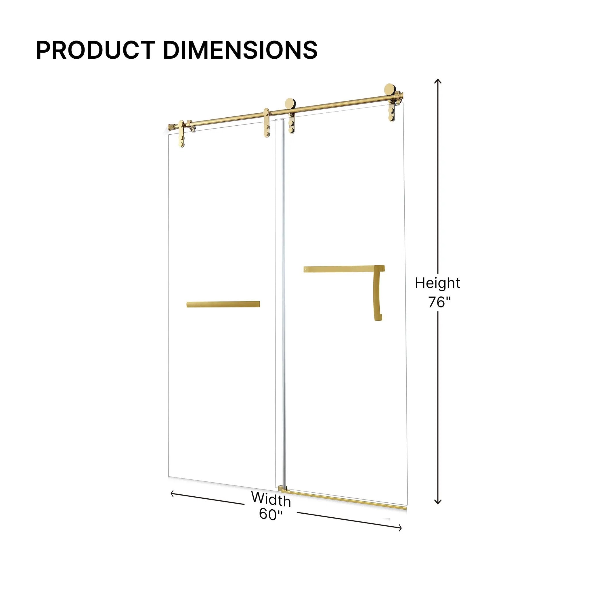 60 Inches x 76 Inches Frameless Single Sliding Shower Door by HouseOfZazla