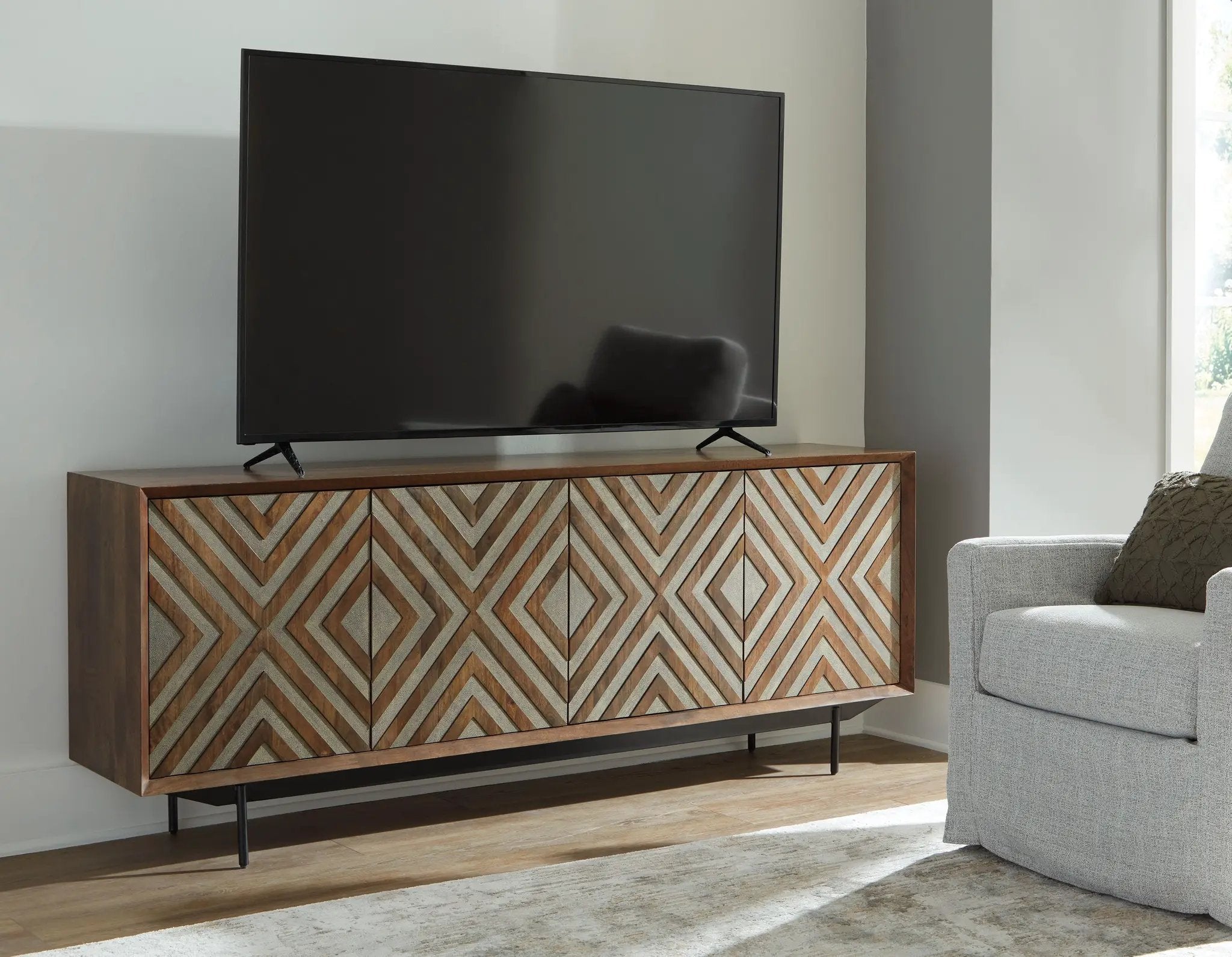 Dreggan - Accent Cabinet - Brown / Gold Finish by Unique Piece Furniture