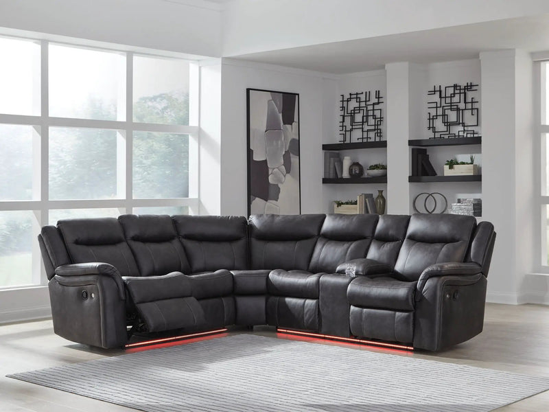 Sultan Meadow - 2-Piece Reclining Sectional - Carbon by Unique Piece Furniture
