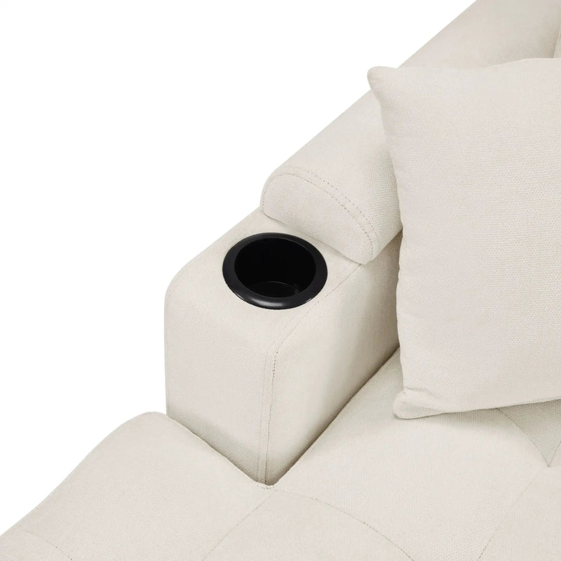 U Shaped Sectional Sofa, Corner Living Room Couch With Built In Cup Holders, Storage, USB Ports by HouseOfZazla