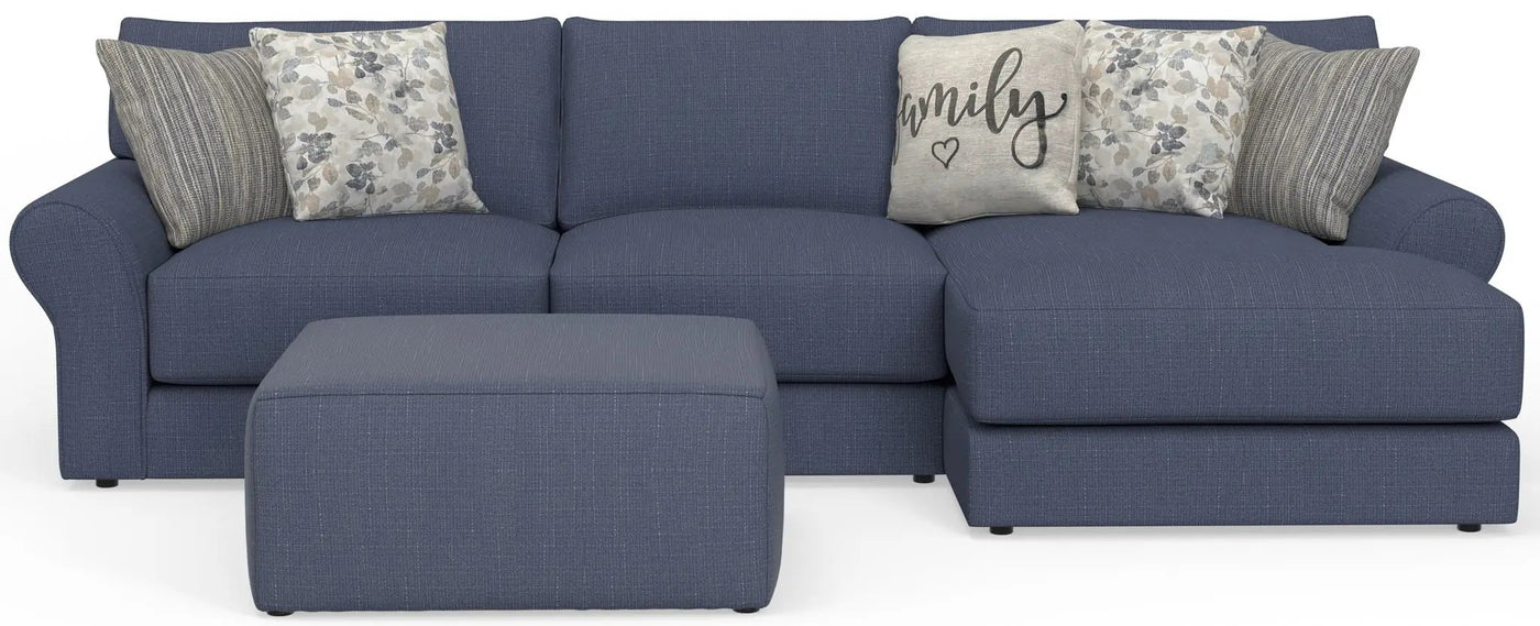 Cape May - Sofa Chaise With Comfort Coil Seating, 41" Cocktail Ottoman And 5 Accent Pillows Included by Unique Piece Furniture