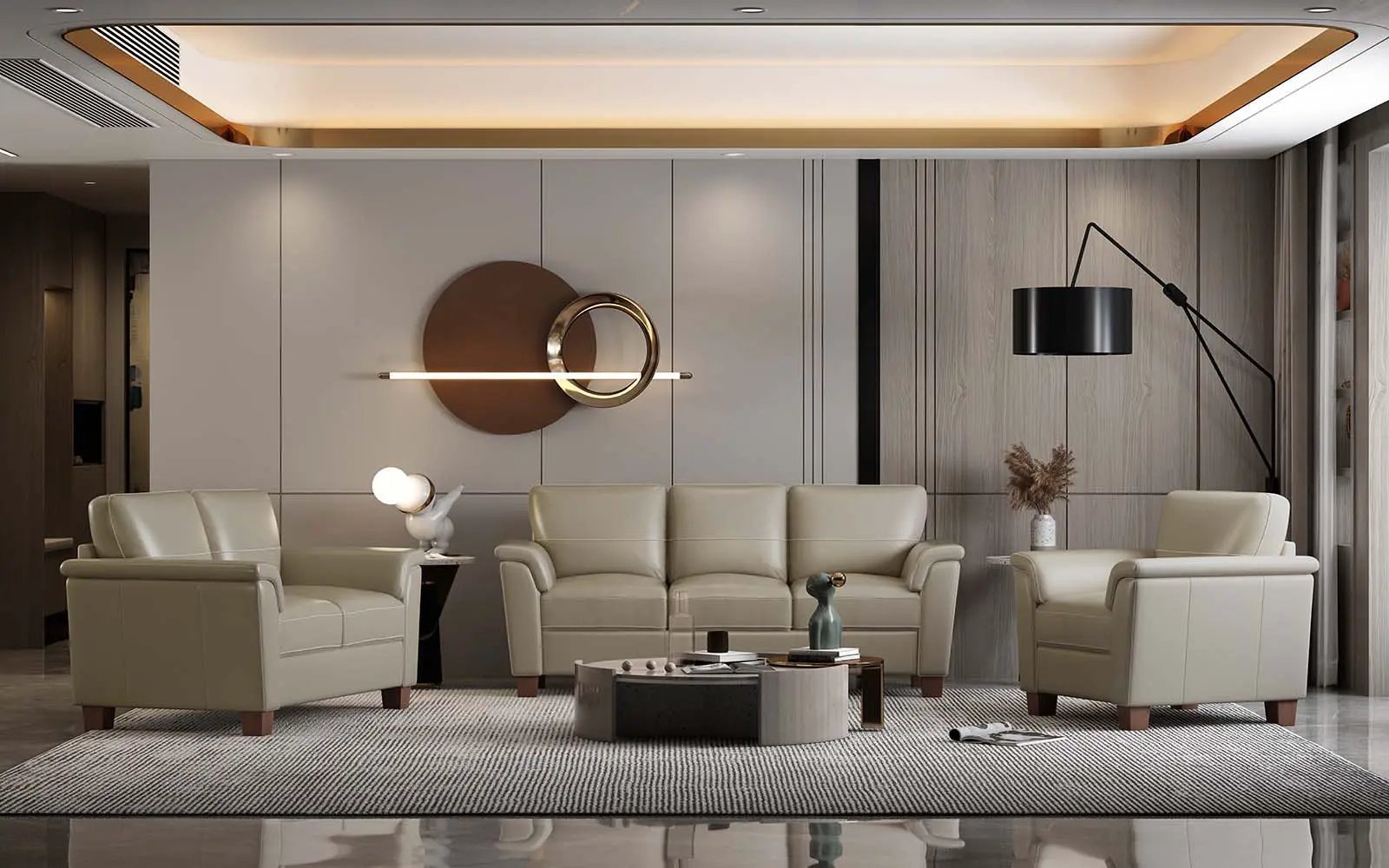 Pacific Palisades - Chair - Beige Leather by Unique Piece Furniture