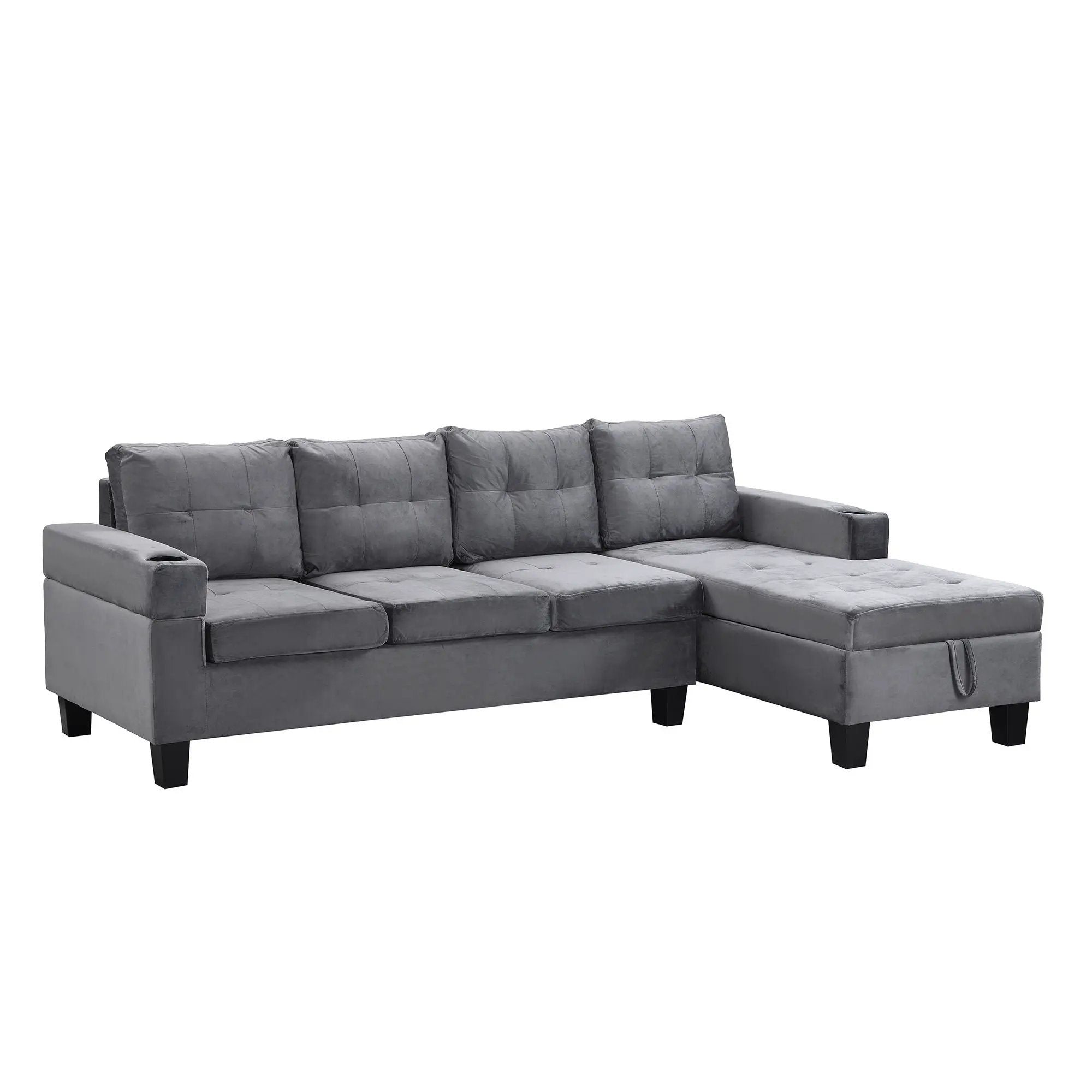 Modern Sectional Sofa Set With L Shape Chaise Lounge And Storage by Unique Piece Furniture