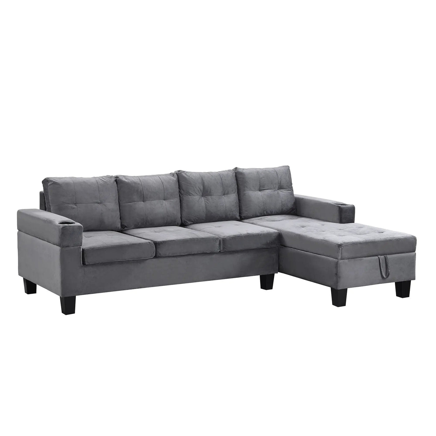 Modern Sectional Sofa Set With L Shape Chaise Lounge And Storage by HouseOfZazla