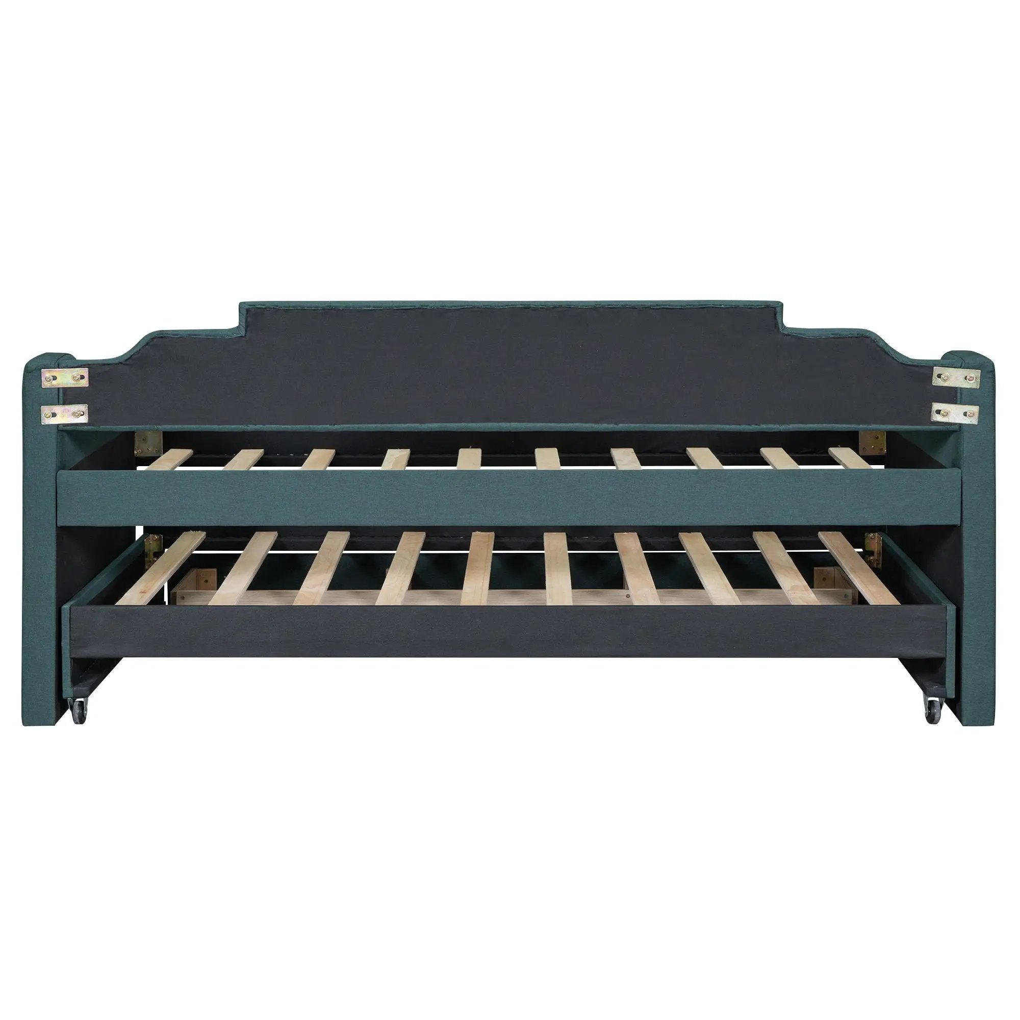 Upholstered Simple Design Daybed With Trundle And 3 Drawers