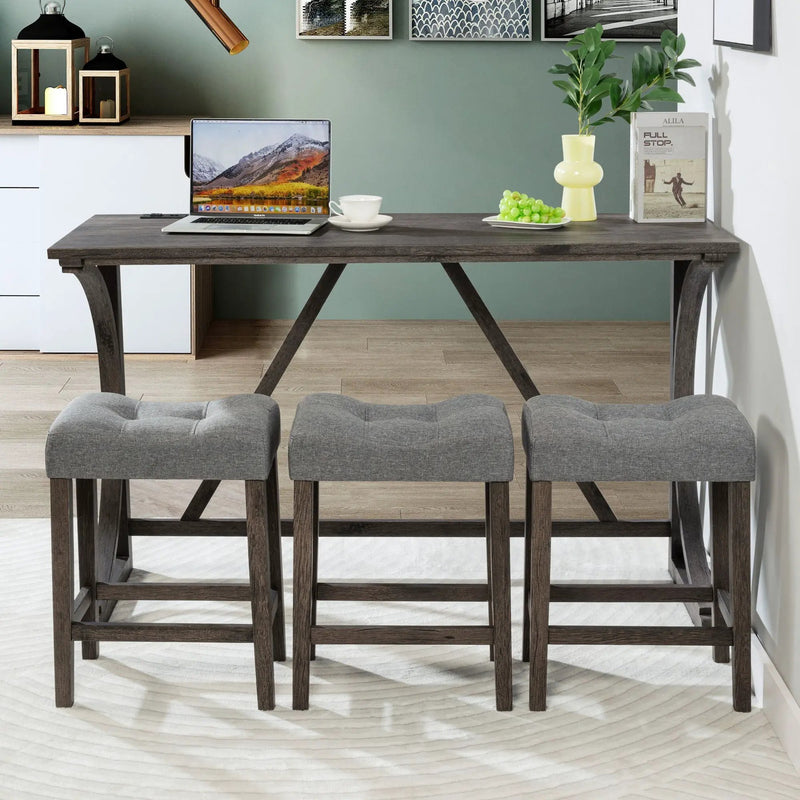 Bar Table Set With 3 Padded Stools by HouseOfZazla