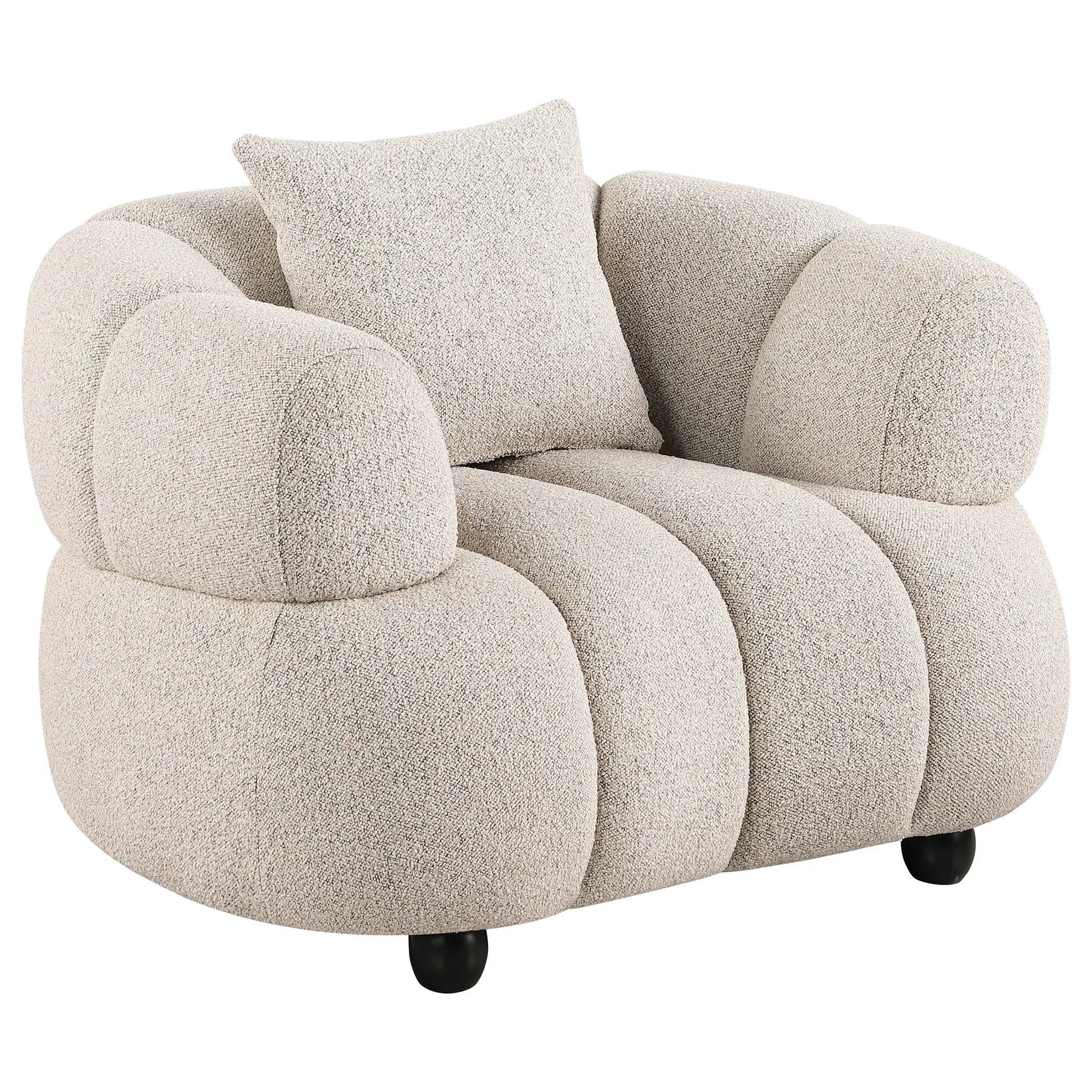 Whitney Contemporary Channel Tufted Boucle Upholstered Accent Chair by Unique Piece Furniture