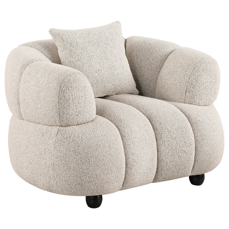 Whitney Contemporary Channel Tufted Boucle Upholstered Accent Chair by Unique Piece Furniture