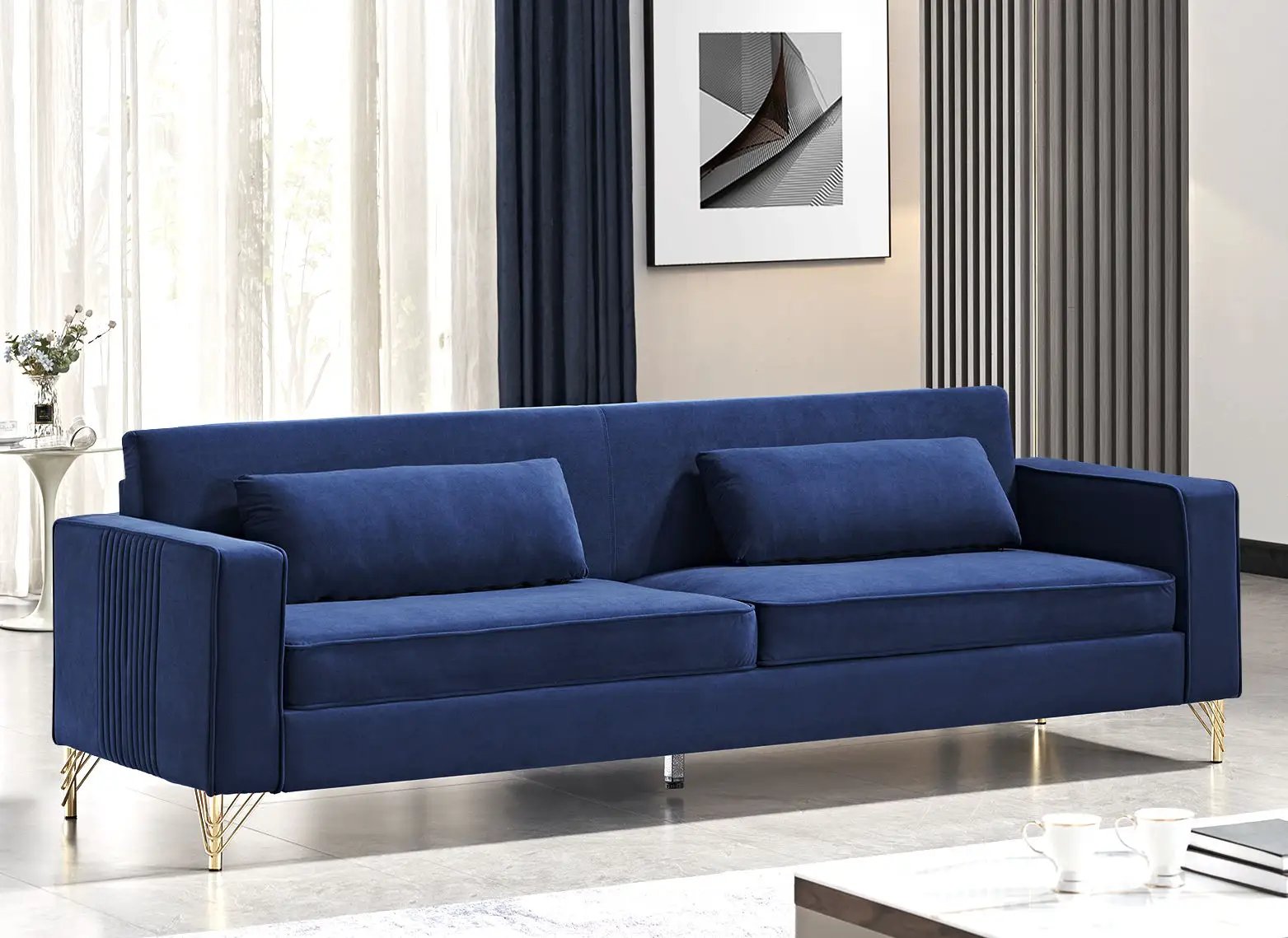 Aesthetic 3 Seater Couch With Classic Modern Appeal And Luxurious Soft Comfort by HouseOfZazla