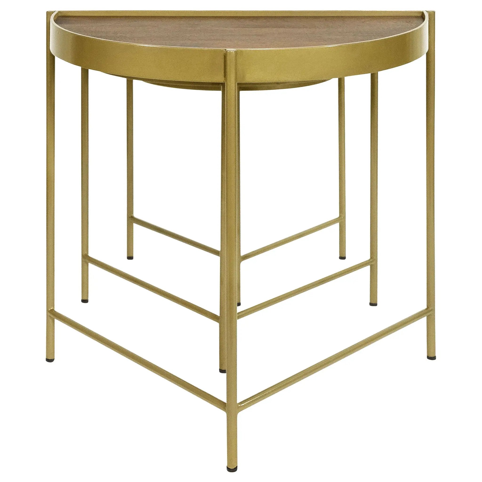 Tristen 3-Piece Demilune Nesting Table Brown and Gold by Unique Piece Furniture