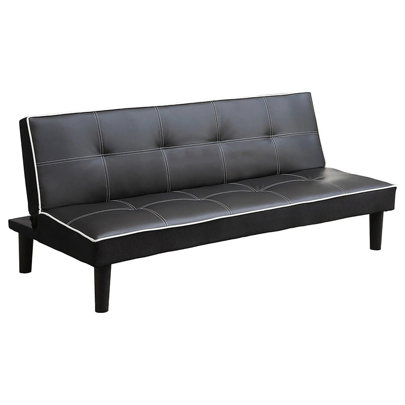 Katrina Upholstered Tufted Convertible Sofa Bed Black by Unique Piece Furniture