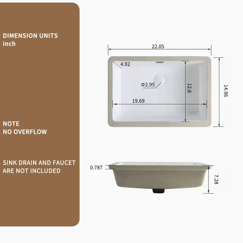 Rectangular Undermount Bathroom Sink by HouseOfZazla