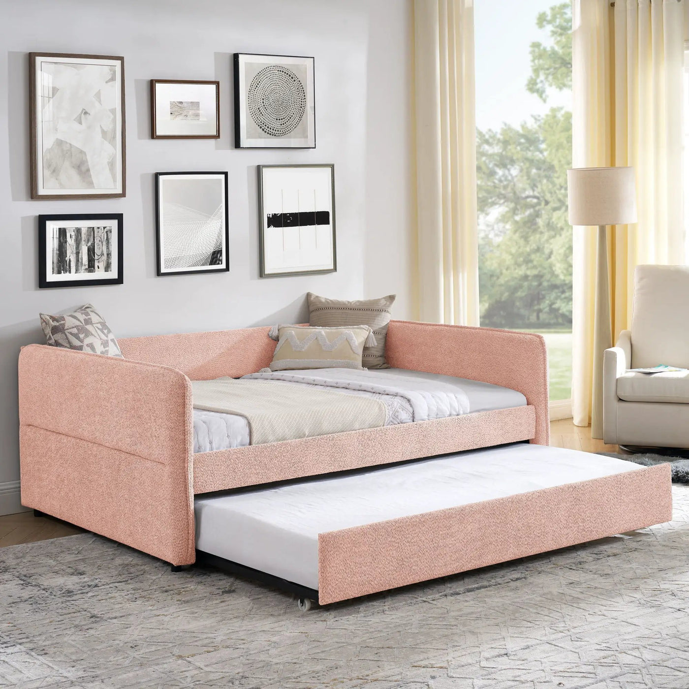 Upholstered Daybed With Pop Up Trundle by Unique Piece Furniture