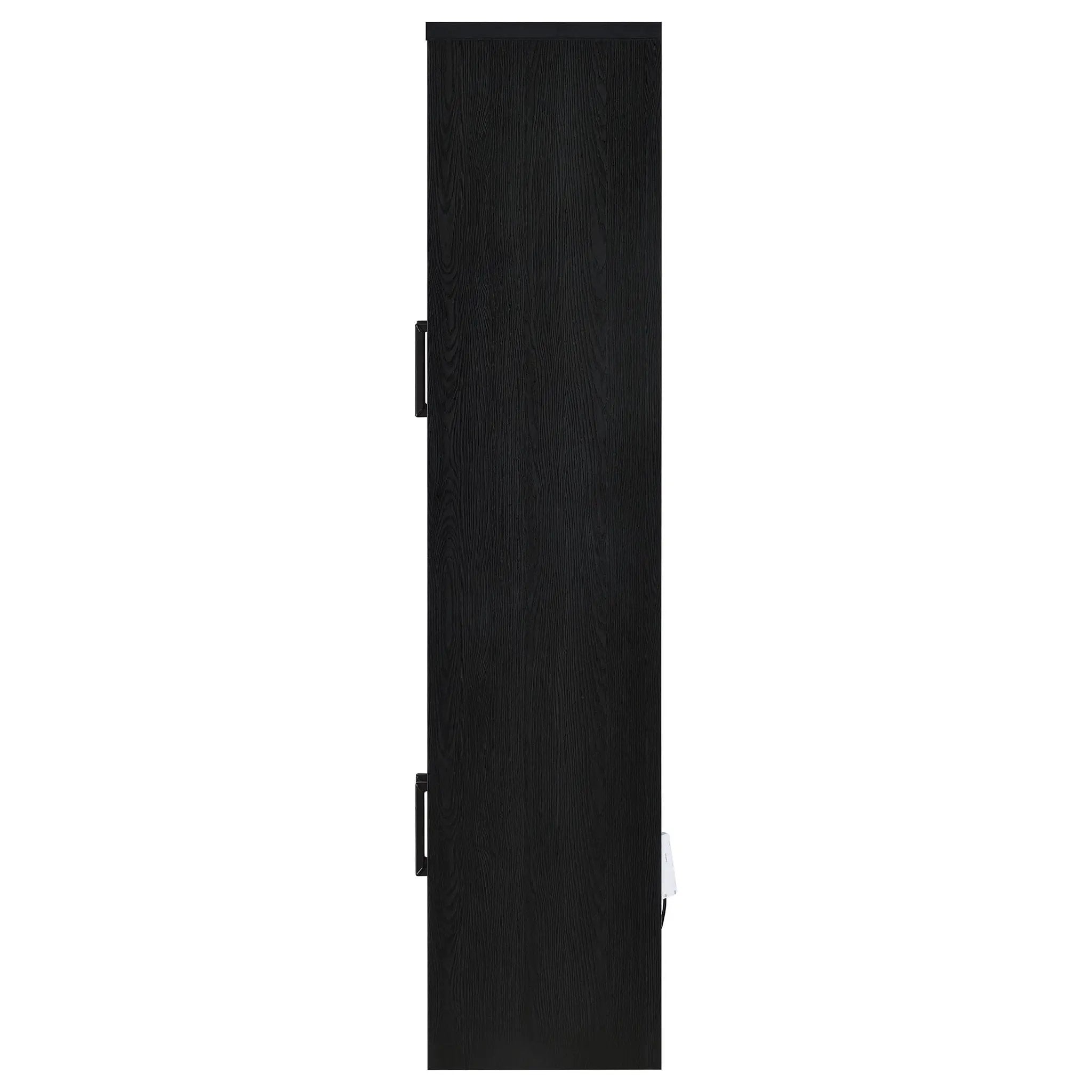 Riva 4-door Tall Accent Display Cabinet LED Lighting Black by Unique Piece Furniture