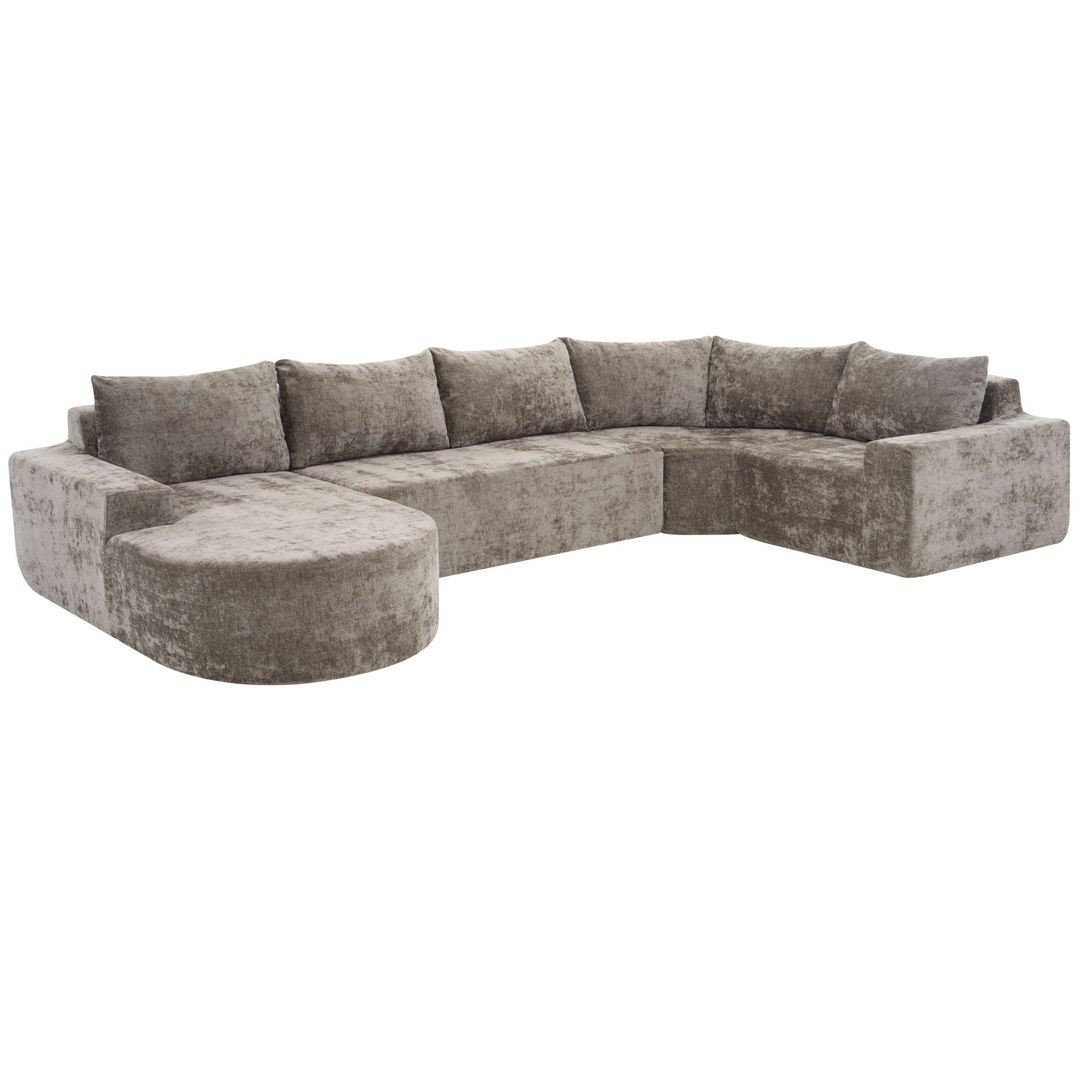 Modular Cloud Sectional Sofa Set, U-Shaped Upholstered Couch With Deep Seat by HouseOfZazla