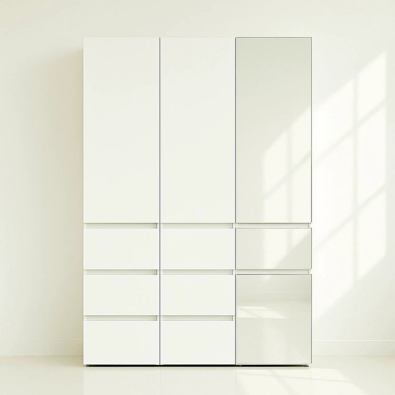 Elise - Slim Modular Closet Cabinet With Mirror - White by HouseOfZazla