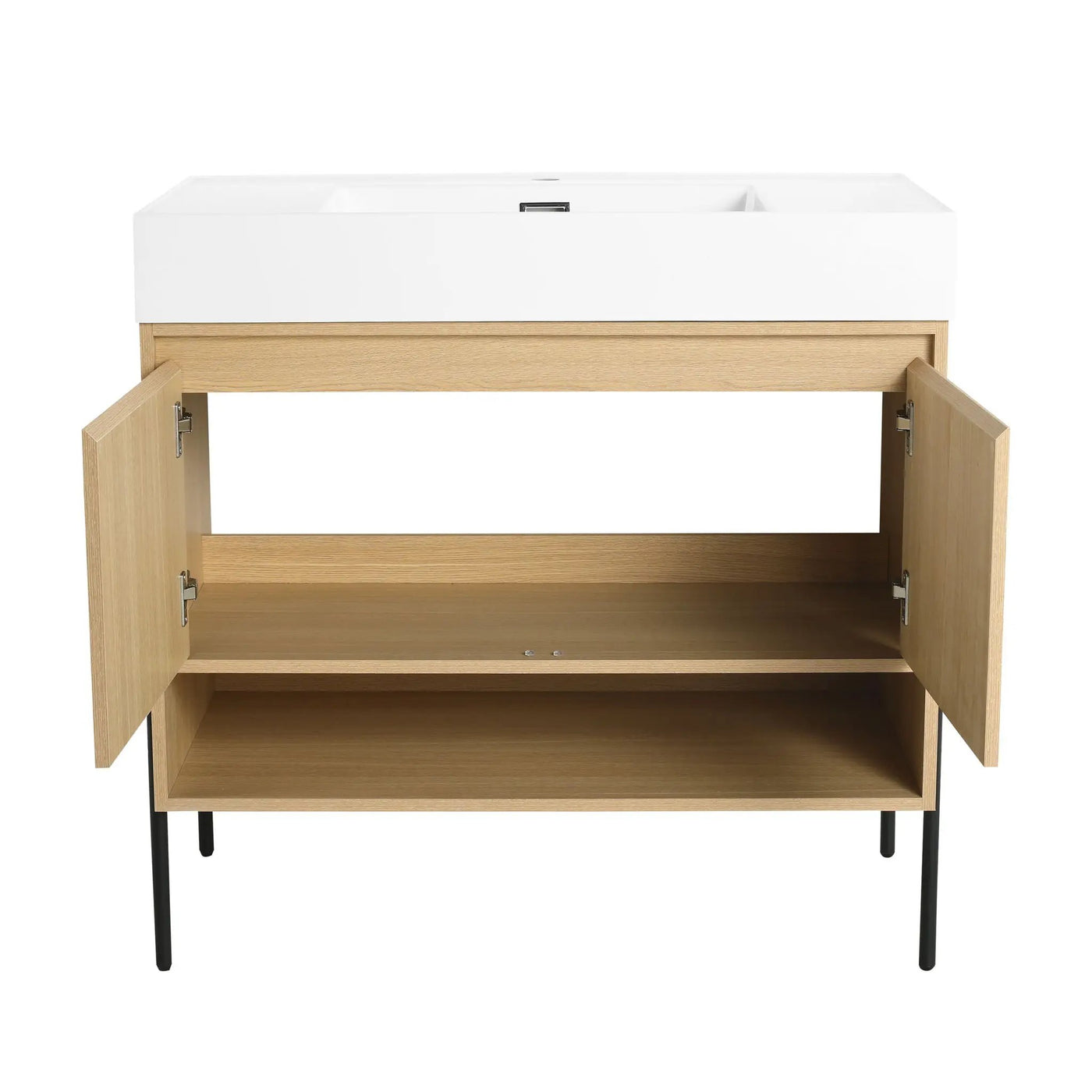 Modern Bathroom Vanity Combo With Single Resin Sink And Storage Cabinet by HouseOfZazla