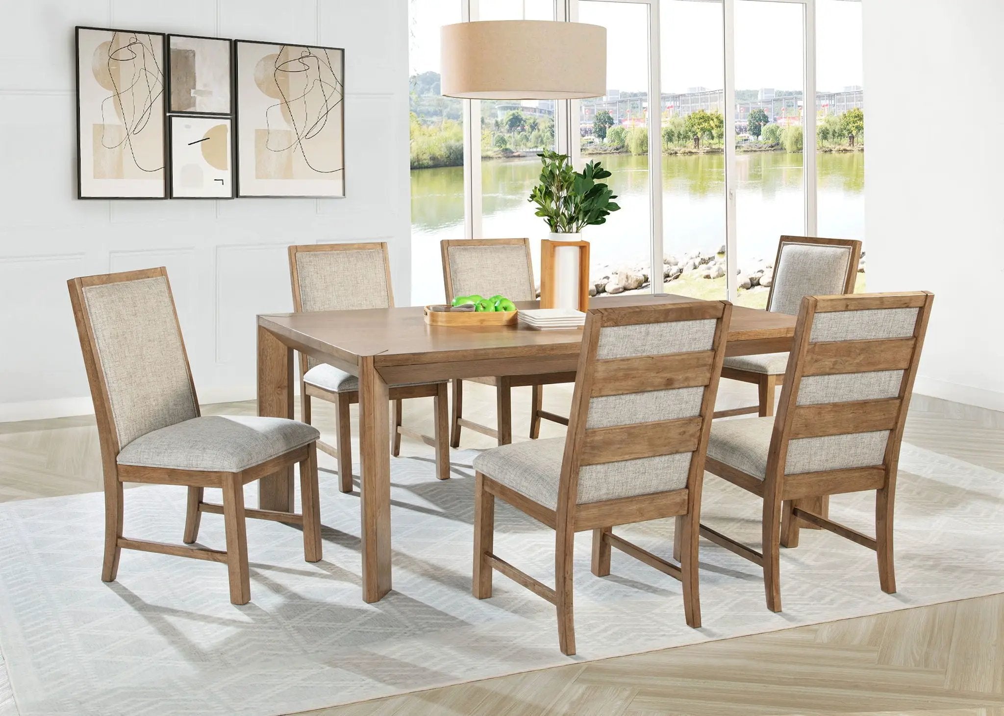 Bruner 72-inch Rectangular Wood Dining Table Natural Brown by Unique Piece Furniture
