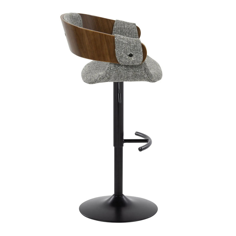 Elisa - Mid Century Modern Adjustable Barstool With Swivel & Rounded T Footrest (Set of 2) by Unique Piece Furniture