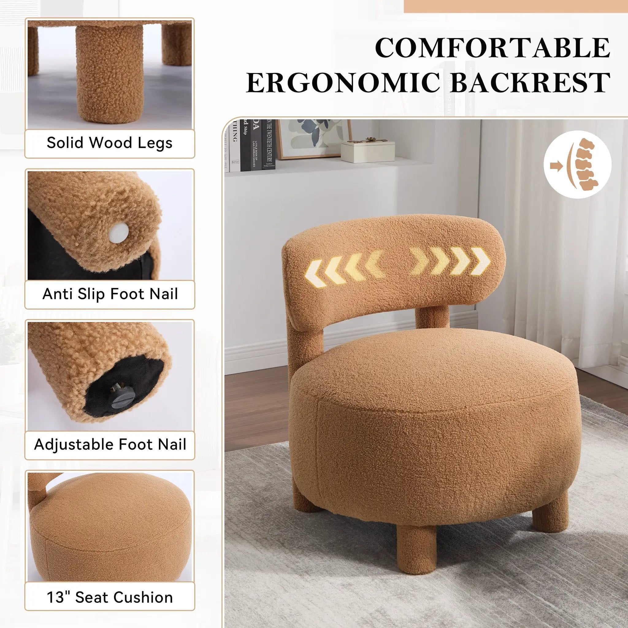 Teddy Fabric Armless Accent Chair by HouseOfZazla