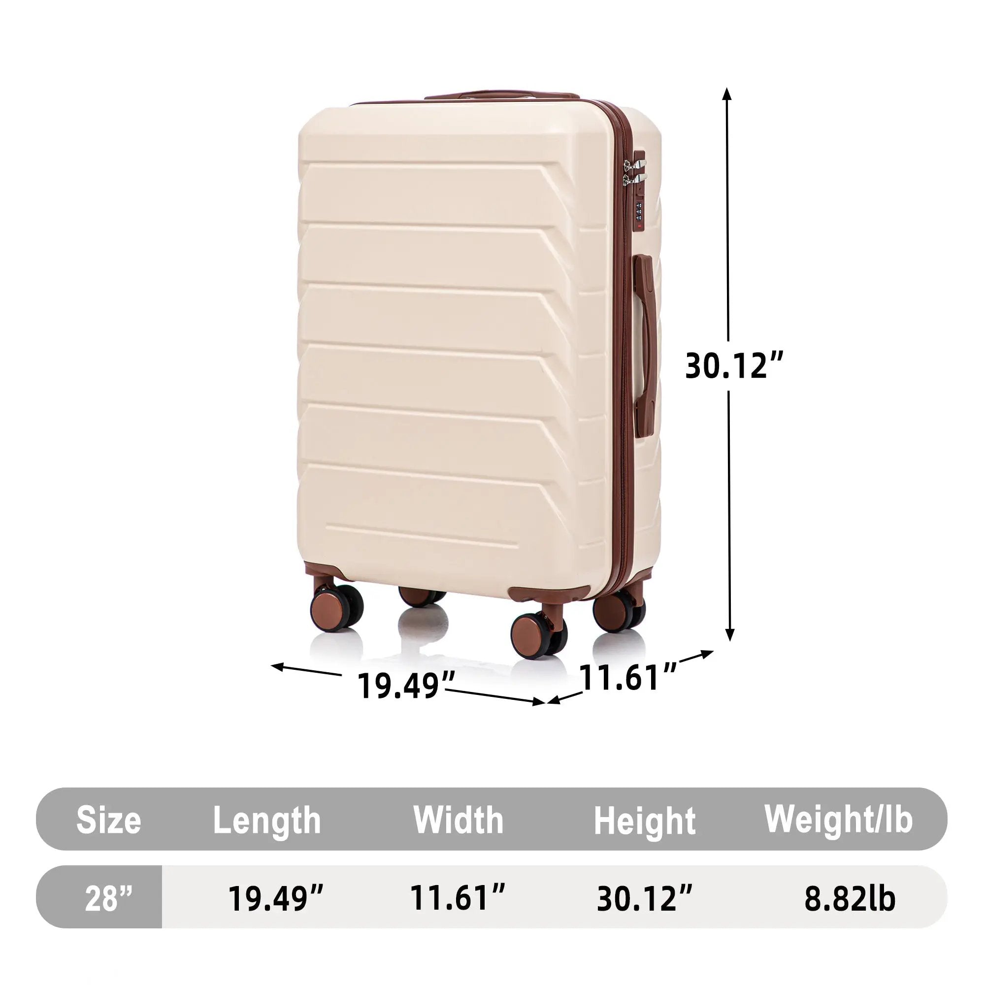 28 Inch ABS Hard Shell Large Travel Checked Luggage by HouseOfZazla