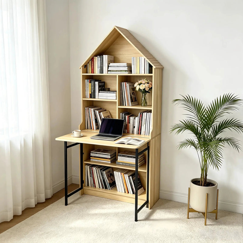 Folding Craft Desk with Storage Shelves by HouseOfZazla