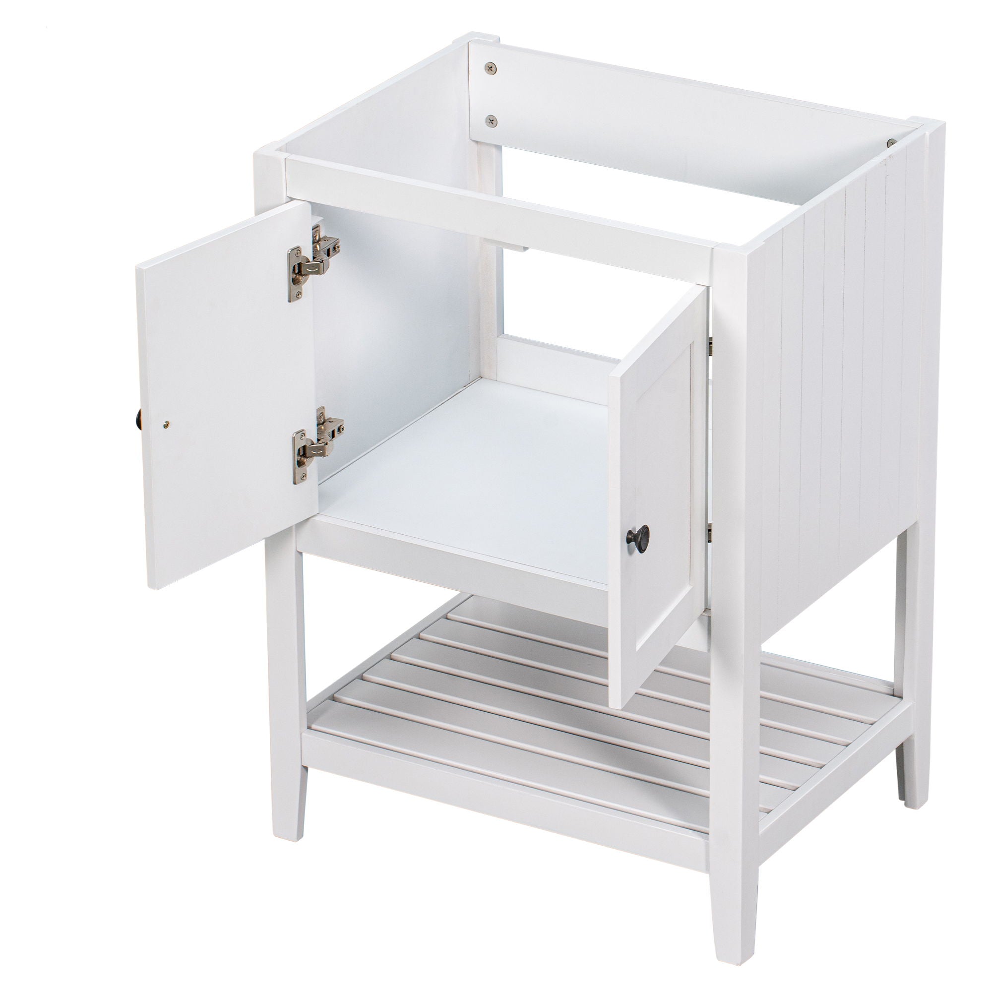 Bathroom Vanity Base Only, Soild Wood Frame, Bathroom Storage Cabinet With Doors And Open Shelf by HouseOfZazla