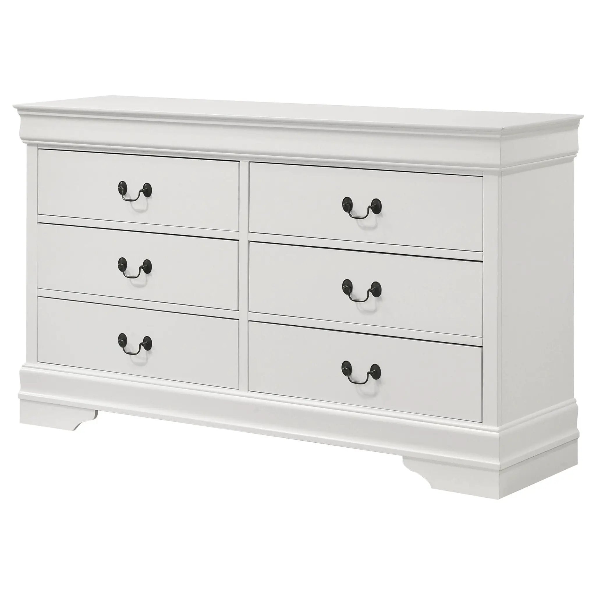 Louis Philippe 6-drawer Dresser White by Unique Piece Furniture