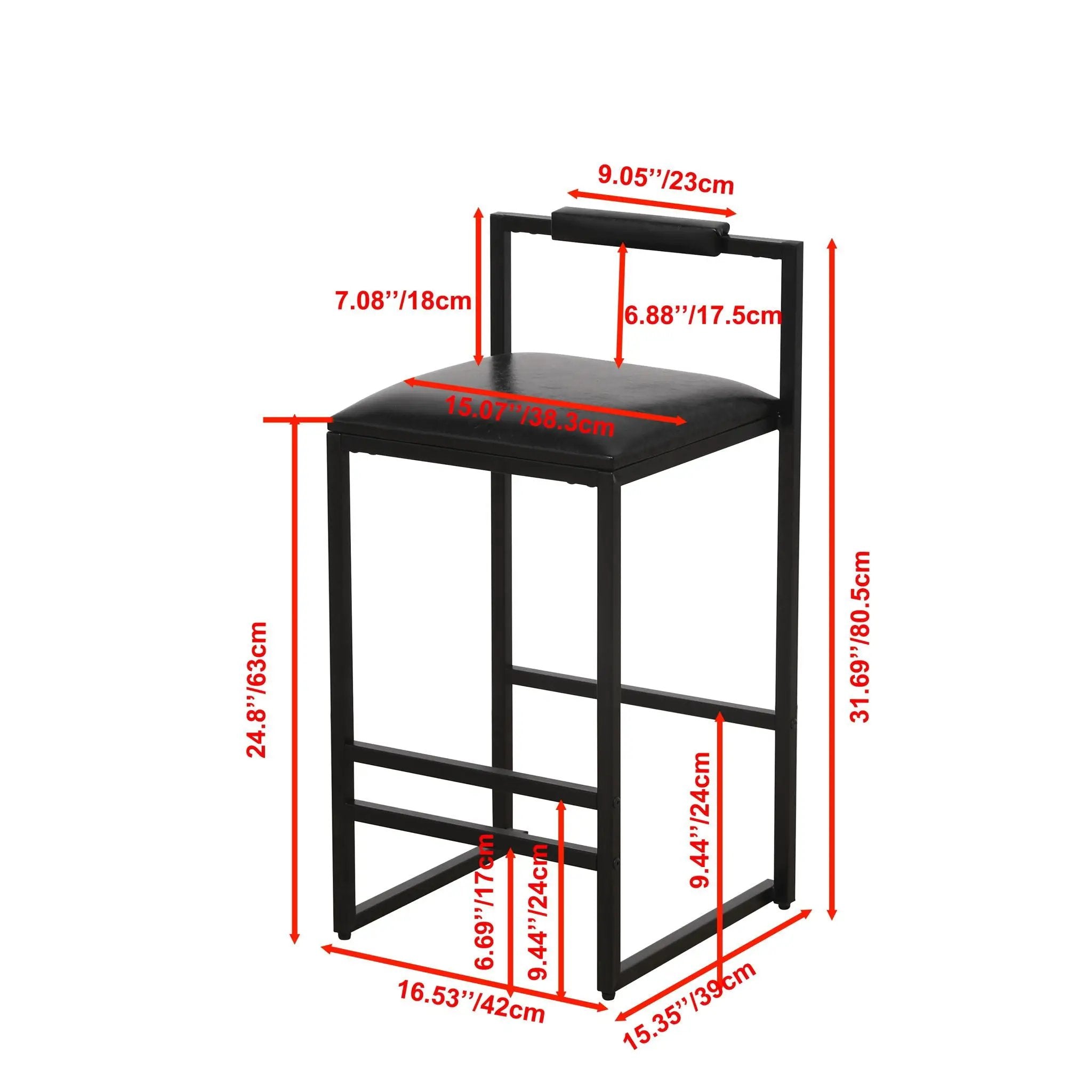Elegant Bar Stool Set With Backrest And Footrest, Counter Height (Set of 2) by Unique Piece Furniture