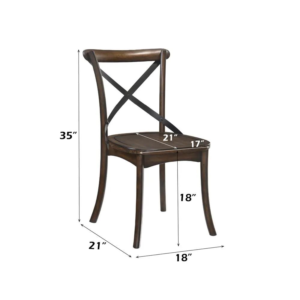 Kaelyn - Side Chair (Set of 2) - Dark Oak & Black Metal by Unique Piece Furniture
