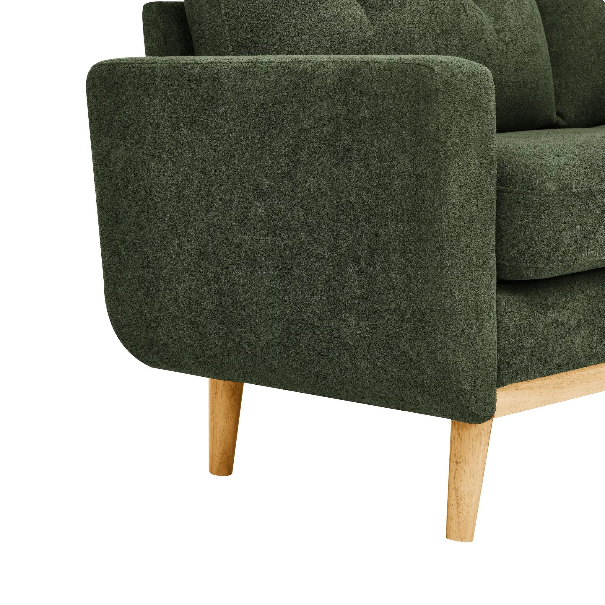67.7" Wide Mid-Century Modern Upholstered Tufted Loveseat Sofa With Wooden Legs by HouseOfZazla